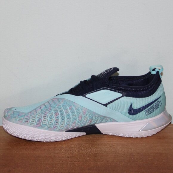 Nike Court React Vapor NXT HC Tennis Shoes Womens 10 Glacier Ice Navy Blue - Picture 3 of 6